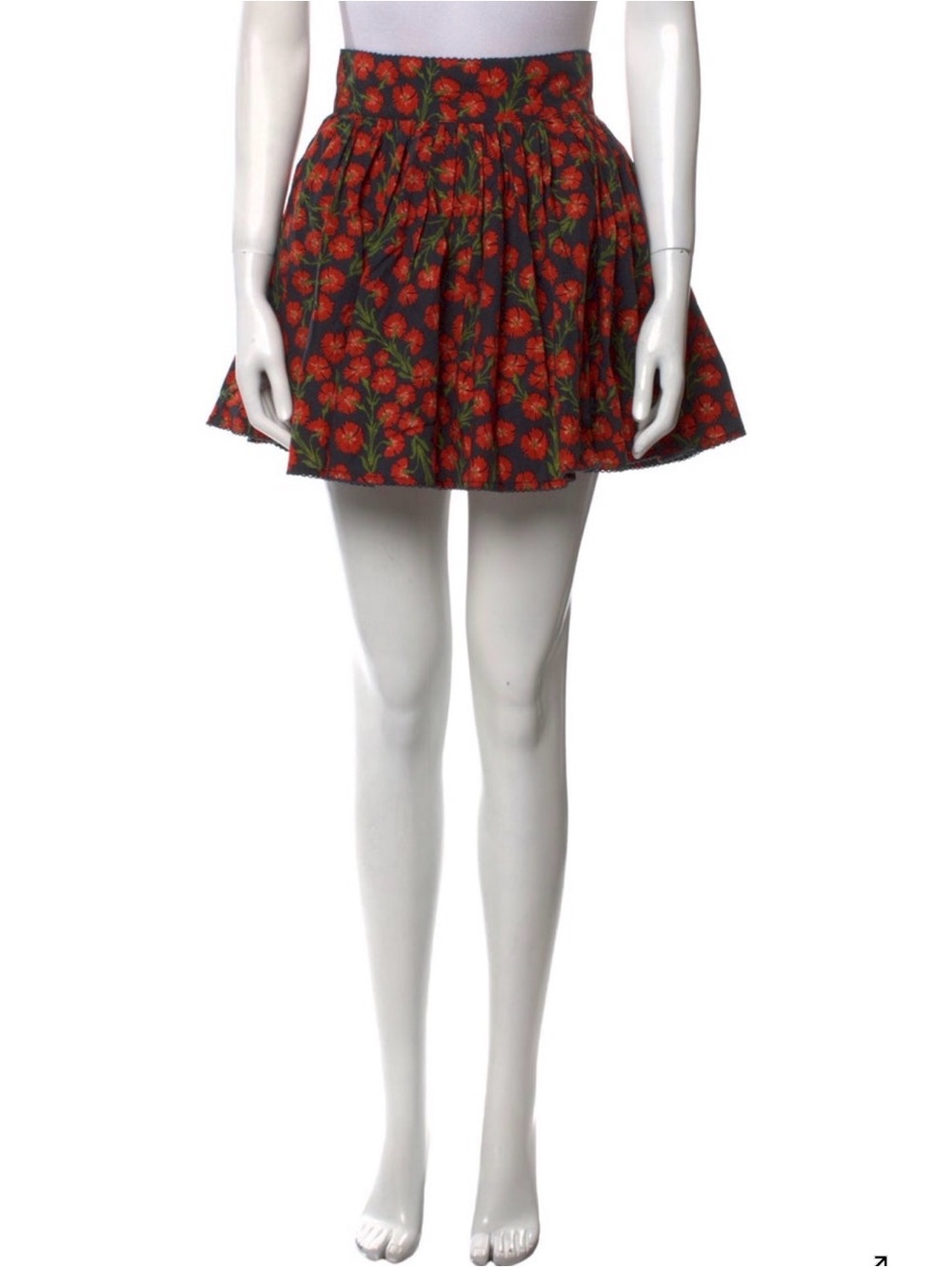 Agua by Agua Bendita Red Floral Mini Skirt size S